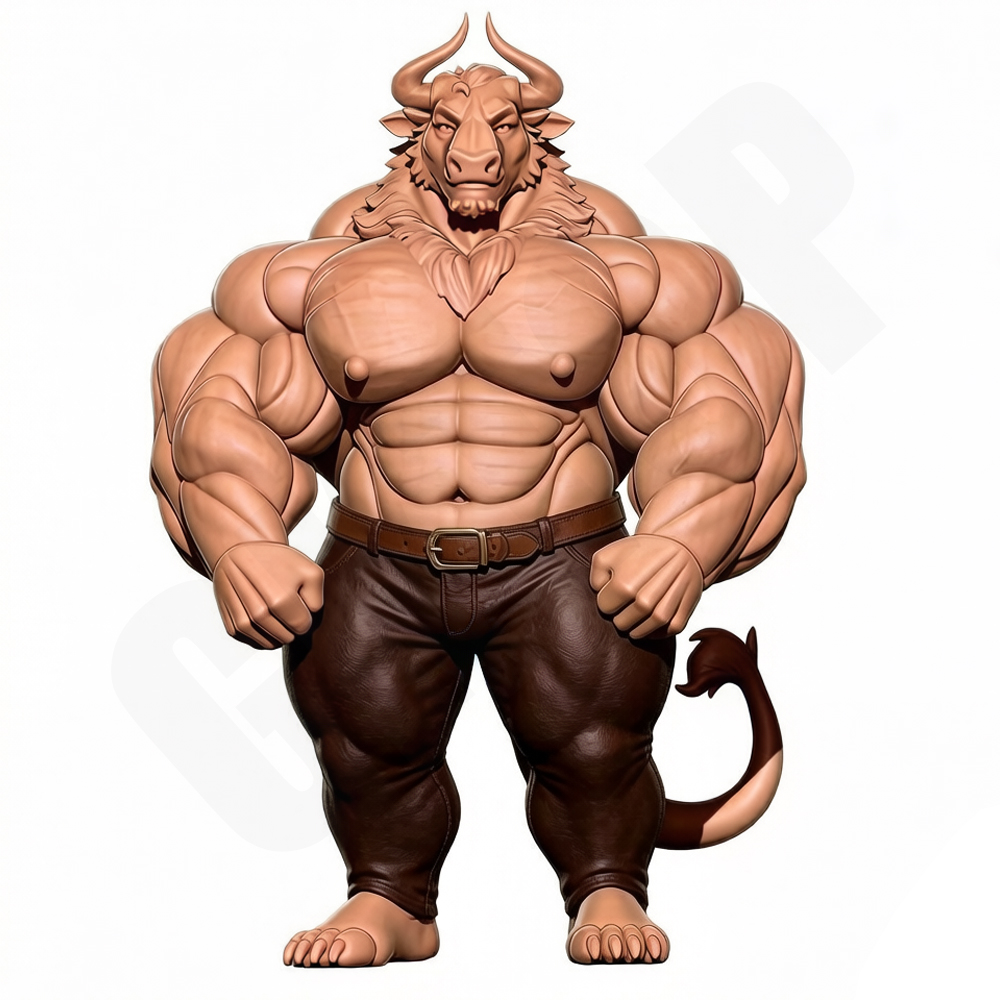 3D Printing Jobs - Фигурка Hunky Fitness Muscle Bull в